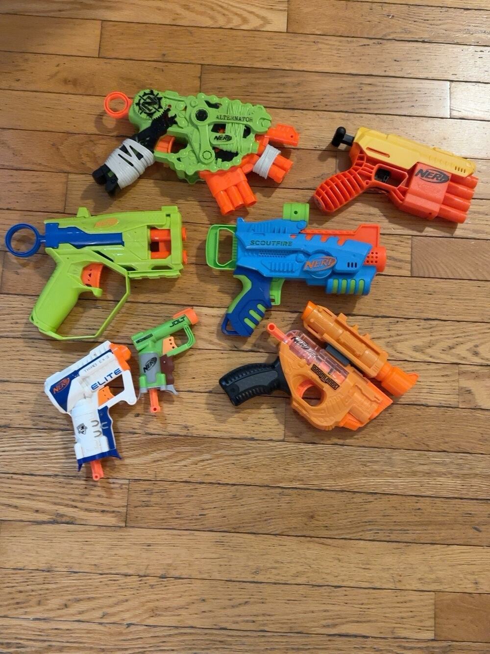 Nerf Blaster Lot of 7 Zombie Strike Doomlands Elite Scoutfire Alternator Jolt